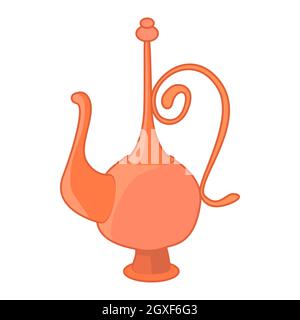 Arabic tea pot icon in cartoon style on a white background Stock Photo