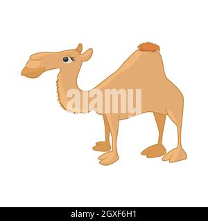 Camel icon in cartoon style on a white background Stock Photo