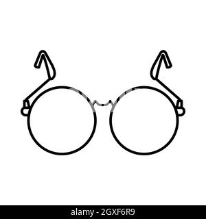 Glasses for blind icon in outline style isolated on white background Stock Photo
