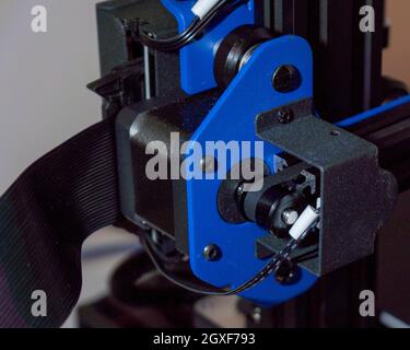 Detail shot of a part of a 3D printer - an affordable technique Stock Photo