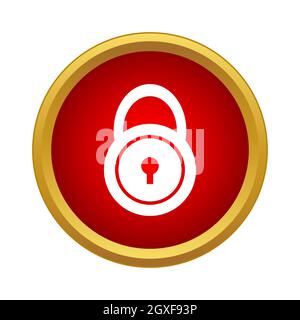 Lock icon in simple style isolated on white background Stock Photo