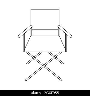 Cinema director chair icon in outline style on a white background Stock Photo