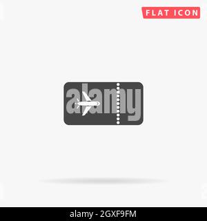 Ticket flat vector icon. Hand drawn style design illustrations. Stock Vector