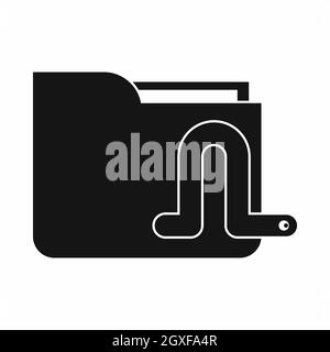 Computer worm icon in simple style isolated on white background Stock Photo