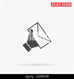 Mail Delivery flat vector icon. Hand drawn style design illustrations. Stock Vector