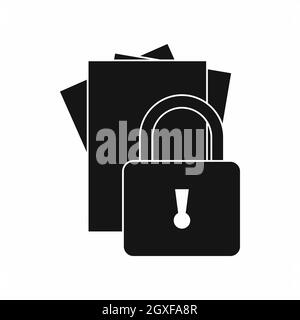 Folders with padlock icon in simple style isolated on white background Stock Photo