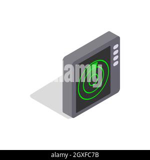 Radar screen icon in isometric 3d style on a white background Stock Photo