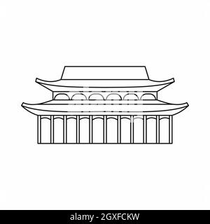 Buddha Toothe Relic Temple in Singapore icon in outline style isolated on white background Stock Photo