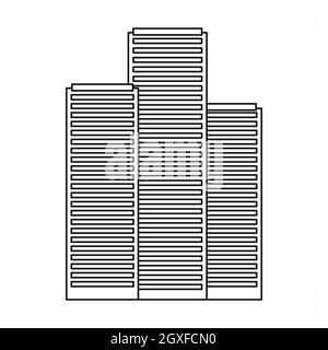 Skyscrapers in Singapore icon in outline style isolated on white background Stock Photo