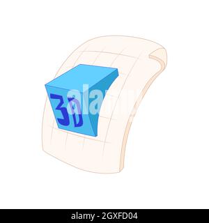 3d program file icon in cartoon style on a white background Stock Photo