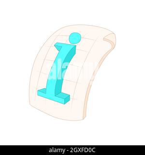 Information file icon in cartoon style on a white background Stock Photo