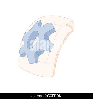 EXE extension text file icon in cartoon style on a white background Stock Photo