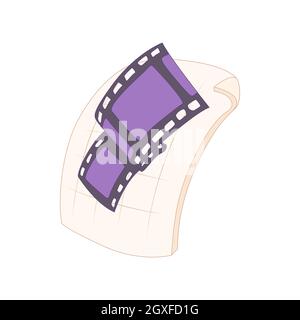 MOV file icon in cartoon style on a white background Stock Photo