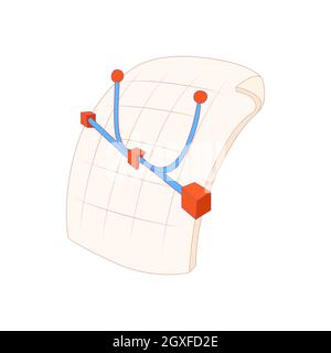 EPS file icon in cartoon style on a white background Stock Photo
