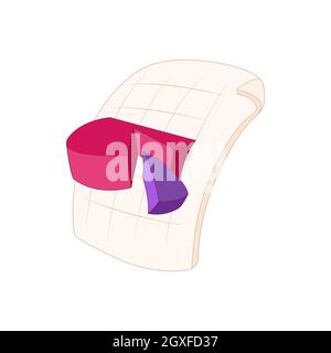 PPT file icon in cartoon style on a white background Stock Photo