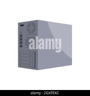 Back panel of PC system unit top part. 3d graphic Stock Photo - Alamy