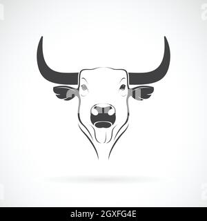 Vector of a bull head design on white background. Wild Animals. Bull logo or icon. Easy editable layered vector illustration. Stock Vector