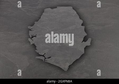 Map of Sierra Leone on dark slate Stock Photo - Alamy
