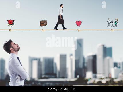 Stages of work and life of businessman Stock Photo