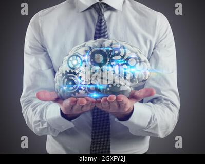 Concept of the ability of the human brain to process ideas. 3D Rendering Stock Photo