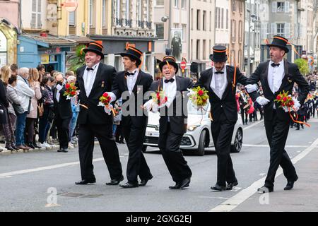 Villefranche-sur-Saône (France), 3 October 2021. Wave of conscripts in the national street. Stock Photo