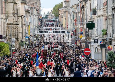 Villefranche-sur-Saône (France), 3 October 2021. Wave of conscripts in the national street. Stock Photo