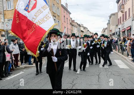 Villefranche-sur-Saône (France), 3 October 2021. Wave of conscripts in the national street. Stock Photo