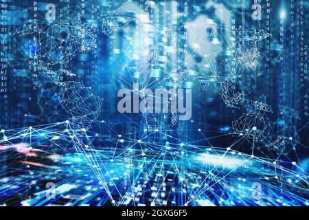 Worldwide internet network concept with digital effect Stock Photo