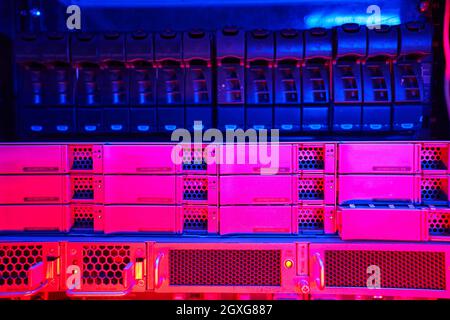 Hosting platform for storage servers in datacenter Stock Photo