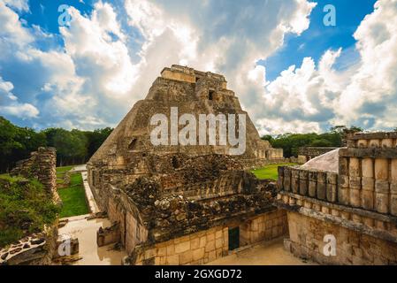 Pyramid of the Magician, uxmal, located in yucatan, mexico Stock Photo