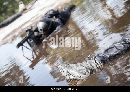 Dead bodies of special forces operators killed during a special operation Stock Photo