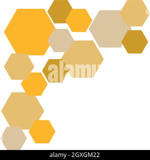 Colored hexagons on white panoramic background - Vector illustration Stock Vector