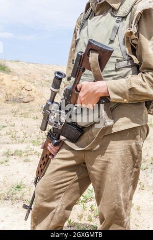 Soviet paratroopers in Afghanistan during the Soviet Afghan War Stock Photo