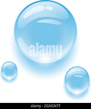 Realistic transparent water drops on colorful backgrounds. Vector illustration. Drops water rain Stock Vector