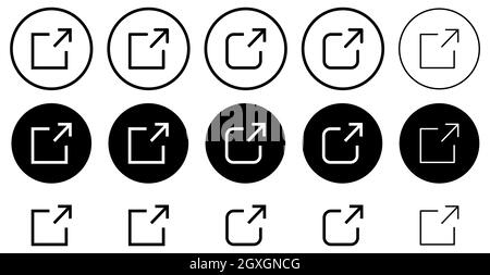 Set of external link icons. Vector sign isolated on white background Stock Vector