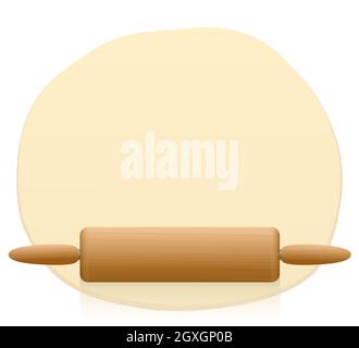 Rolling pin, dough roller isolated against white background. Wood roller  for pastry and baking kitcenware utensil. 3d illustration Stock Photo -  Alamy