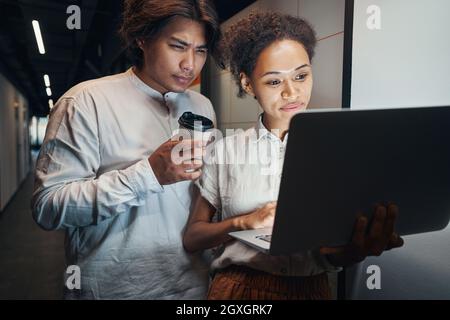 Workers are spending break together on job Stock Photo