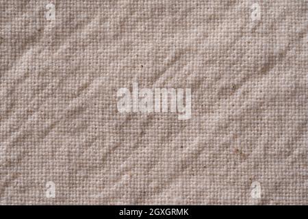 Close-up of beige fabric made of linen Stock Photo