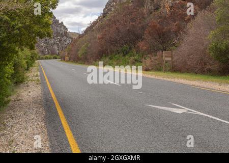 Mountain Pass: The Tradouw Pass in the Western Cape of South Africa Stock Photo