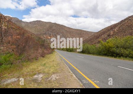 Tradouw Pass close to Barrydale in the Western Cape of South Africa Stock Photo