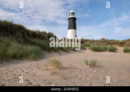 Spurn Point Lighthouse on Spurn National Nature Reserve In East Yorkshire, UK Stock Photo