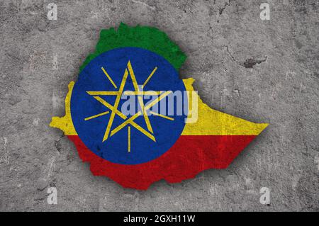 Map of Ethiopia on weathered concrete Stock Photo - Alamy