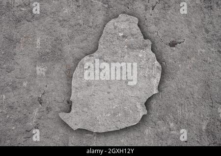 Map of Mauritius on weathered concrete Stock Photo - Alamy
