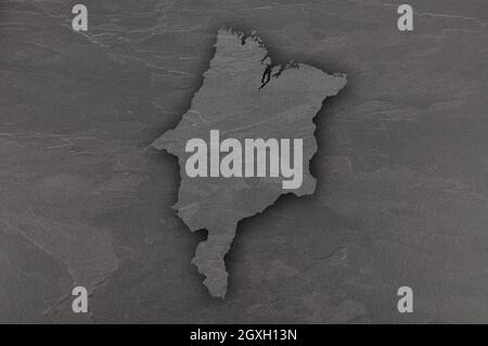 Map of Maranhao on dark slate Stock Photo - Alamy
