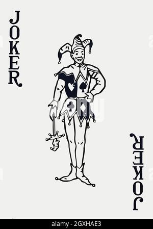 joker card casino fool poker illustration Stock Photo