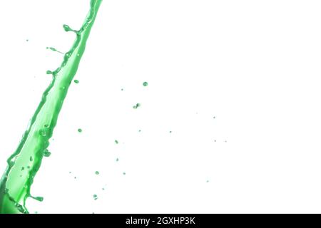Colored splashes in abstract shape, isolated on white background Stock Photo