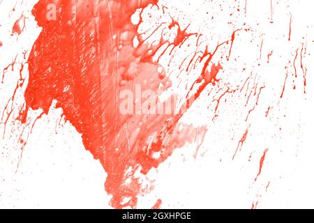 Colored splashes in abstract shape, isolated on white background Stock Photo