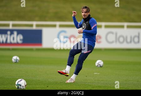 England's Jack Grealish during a training session at St George's Park, Burton upon Trent. Picture date: Tuesday October 5, 2021. Stock Photo