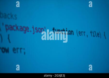 java program code on projector screen at programming class Stock Photo ...
