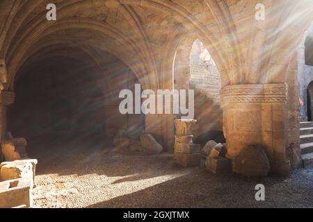 The interior premises of the National Archaeological Museum on the island of Rhodes in the eponymous old town of Rhodes, Greece Stock Photo